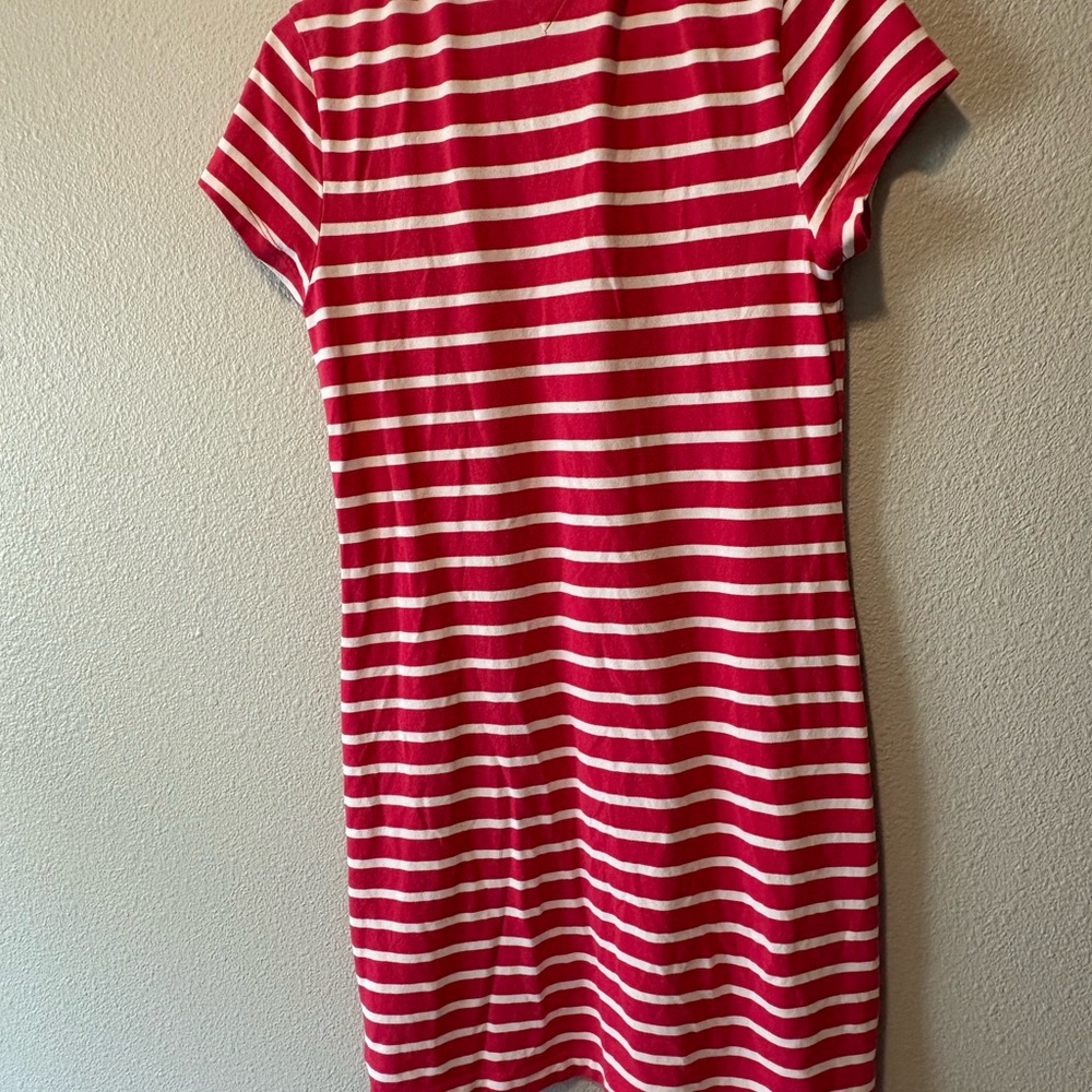 Vintage Tommy Hilfiger Pink and White Striped Polo - Picture 3 of 3